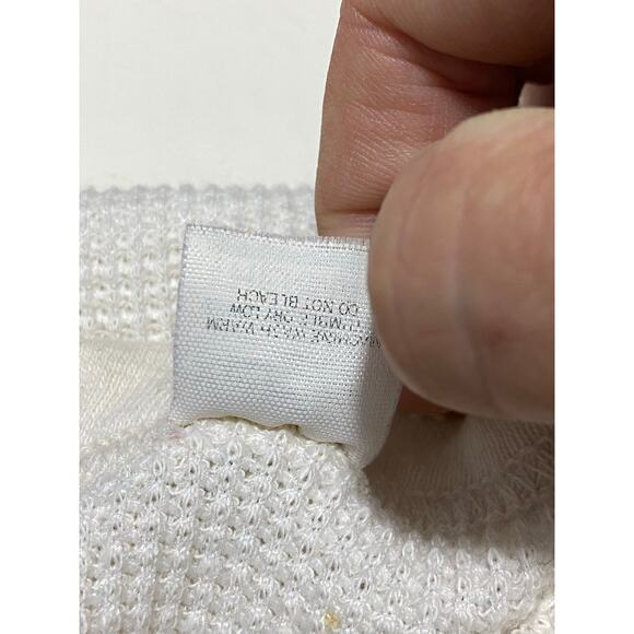 Vintage Thermal Shirt Men’s Medium Ivory Long Sleeve - Picture 9 of 10